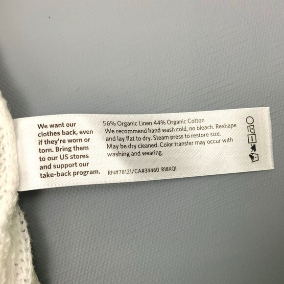 Eileen Fisher White Crew Neck Tunic Sweater Organic Linen Blend Long Sleeve Sz S - Picture 14 of 16